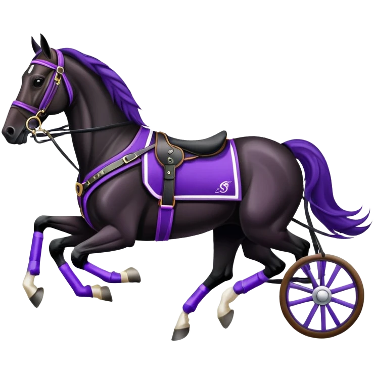 harness racing horse with purple details emoji
