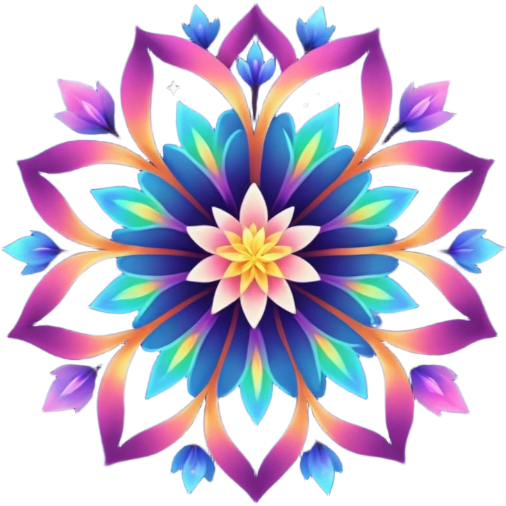 magical flower with a glowing center, petals fading into a star-filled nebula, mystical emoji