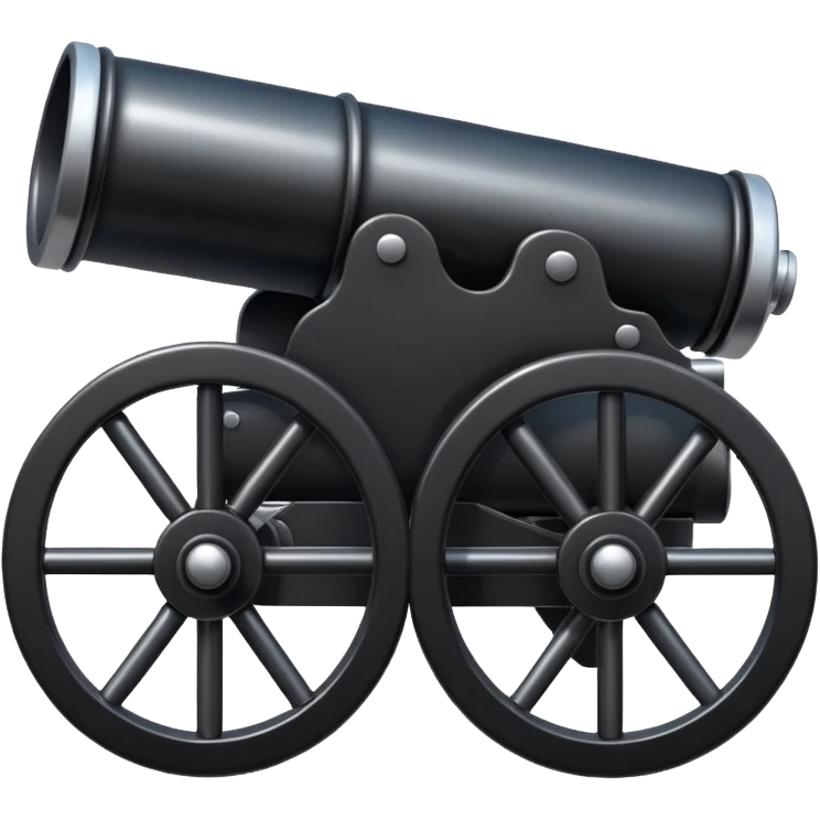 A black shiny cannon emoji