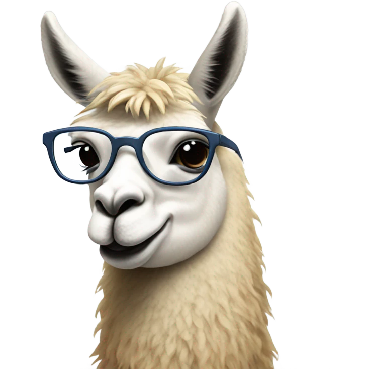 lama with glasses talking on the phone emoji