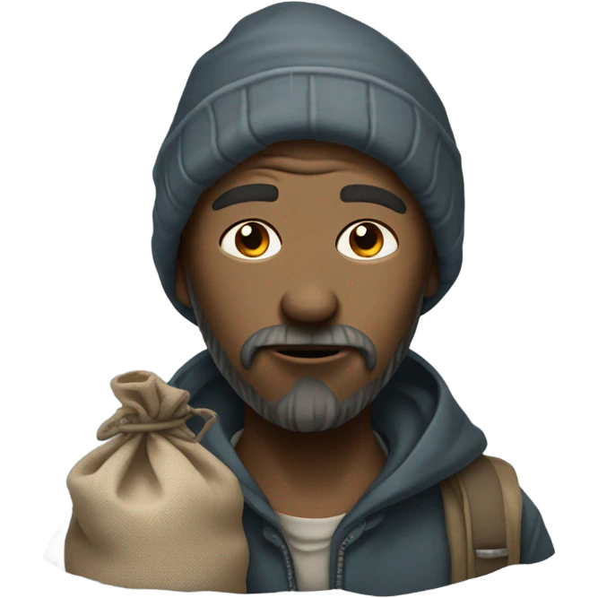 Homeless man with bindle emoji
