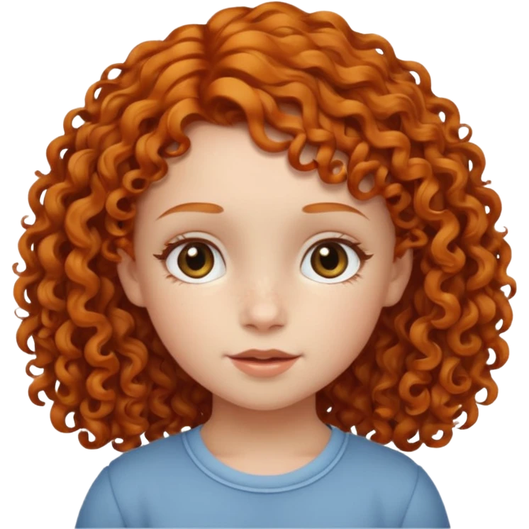 girl child with ginger curly hair emoji