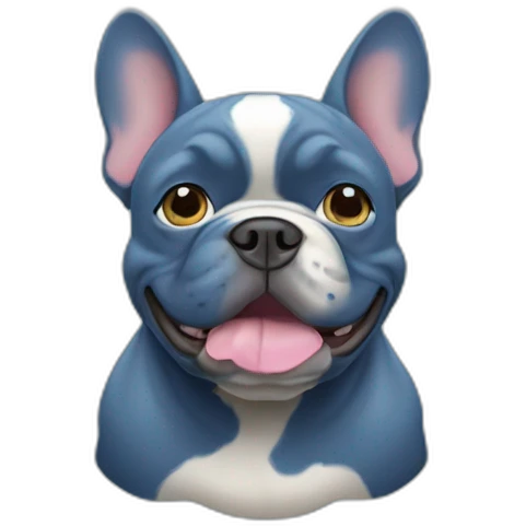 Blue French bull dog emoji