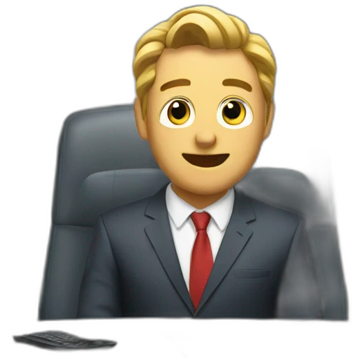 Businessman on TV interview emoji