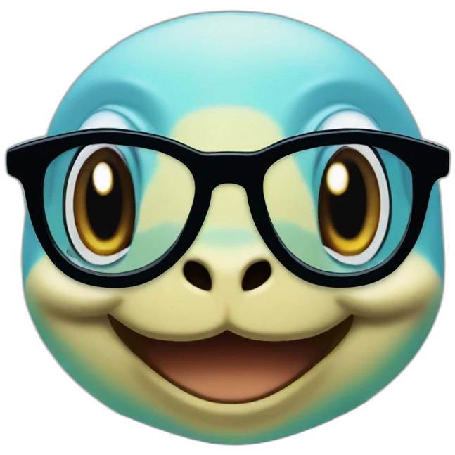 Squirtle with glasses emoji
