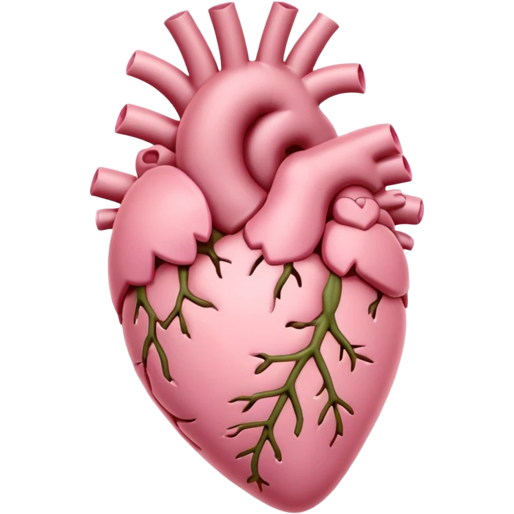 light pink anatomical heart with flower emoji