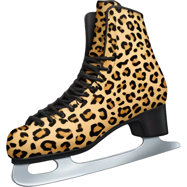 Leopard print ice skates emoji