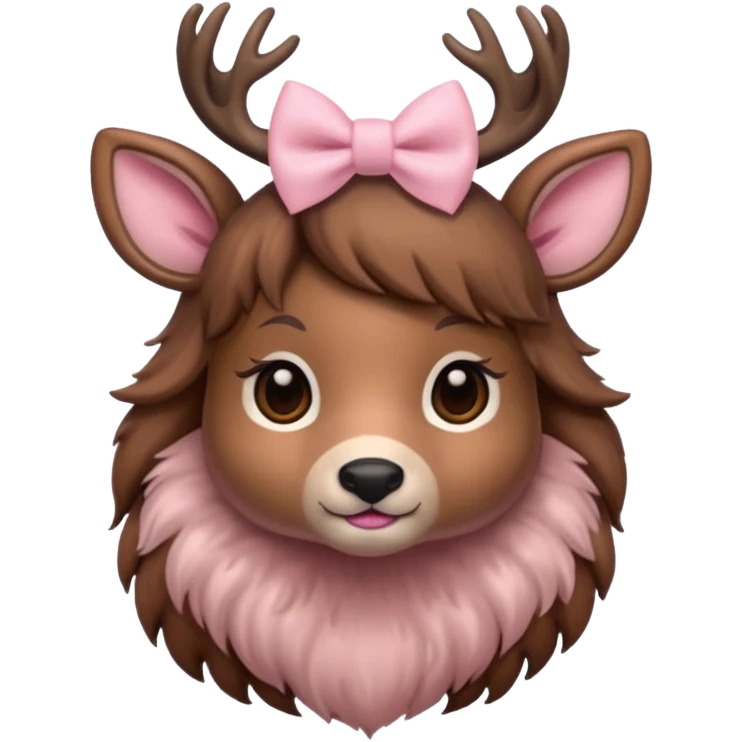 deer with light pink bow emoji