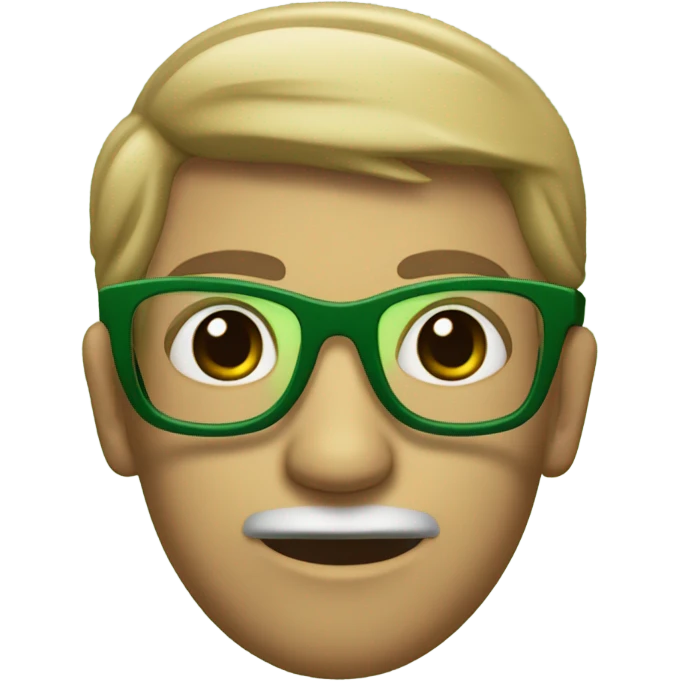 Chico con gafas con piel clarita y ojos verdes emoji