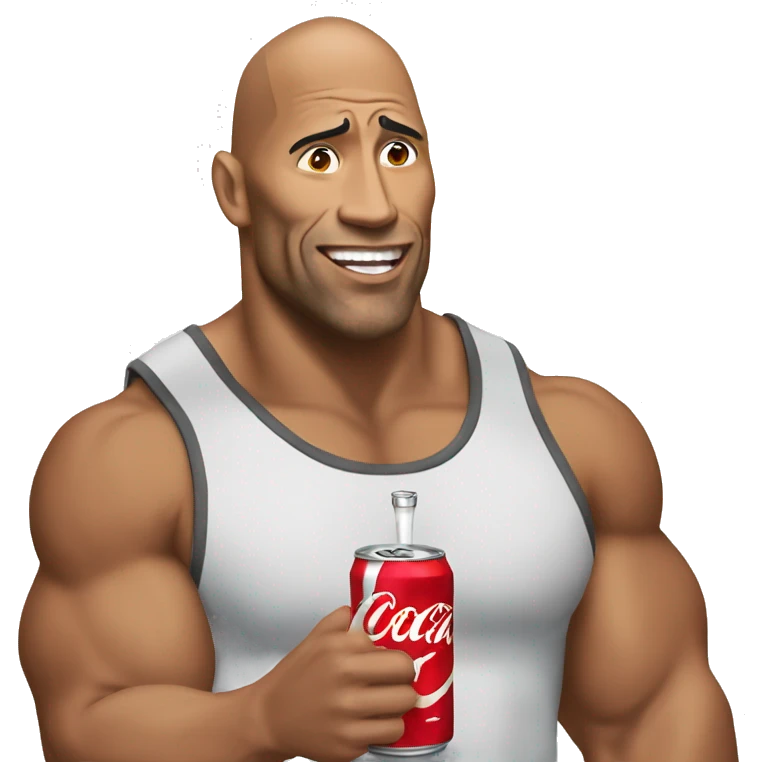 The rock drinking coke emoji