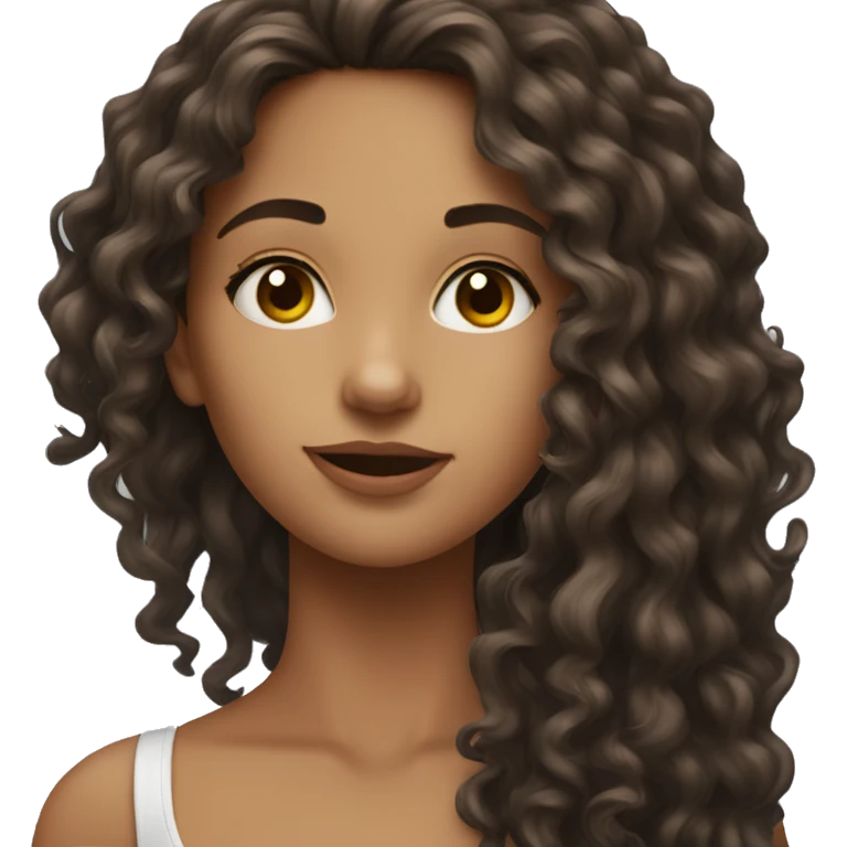 A long curly brunette girl  emoji