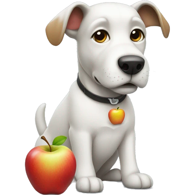 Dog with apple emoji