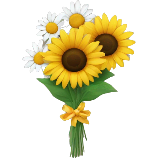 Sunflower and daisy bouquet  emoji