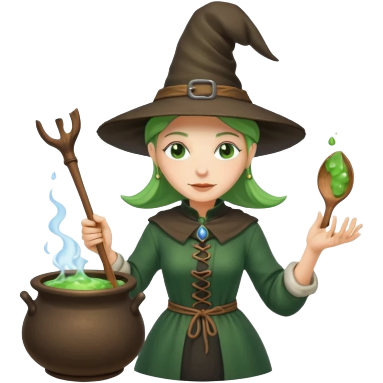 green witch cooking potion emoji