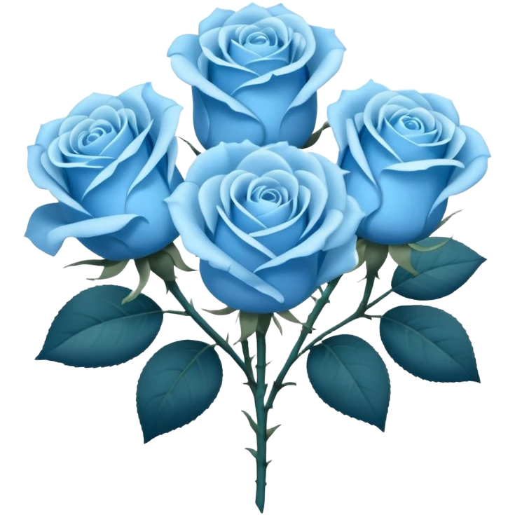 A bouquet of light blue roses emoji
