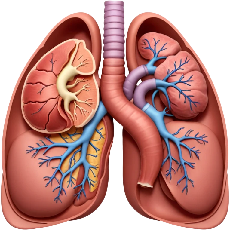 A highly detailed 3D anatomical model of the stomach of a human, including but not exclusive to the intestines, stomach, kidneys etc. Medical illustration style, realistic lighting, neutral background, hyper-detailed, scientific accuracy, 8K resolution emoji