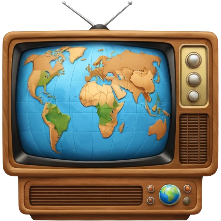 Tv with an globe of the earth emoji