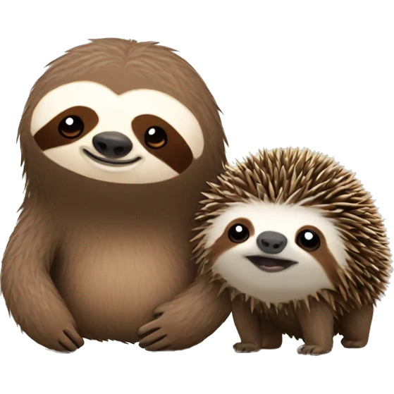 sloth with hedgehog emoji
