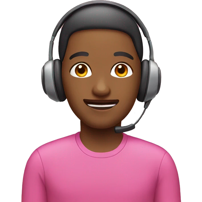 Pink headset  emoji
