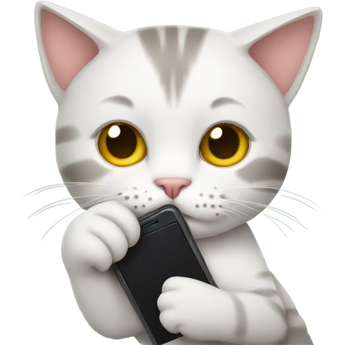 Cat holding a phone emoji