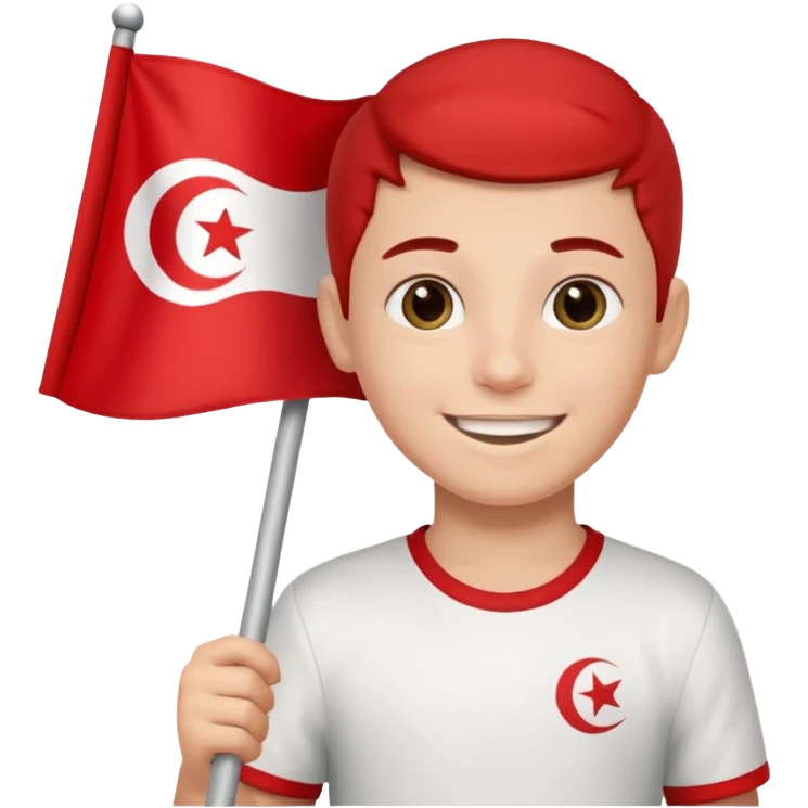 a boy holding tunisia flag emoji