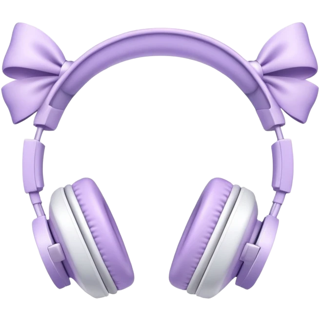 Light purple Headphones with white bows  emoji