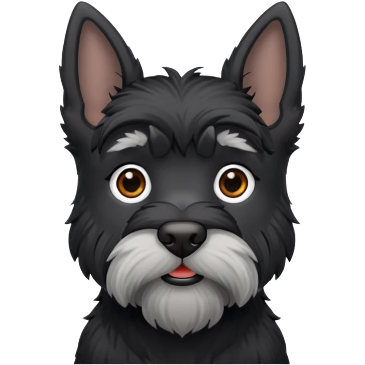 Black schnauzer with pointy ears emoji