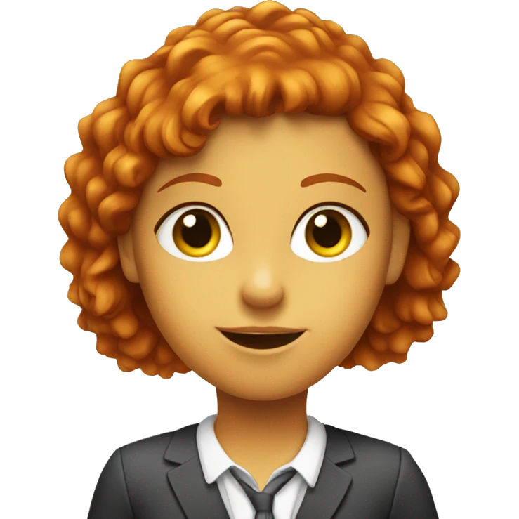 Redheaded girl in office, always helpful, offering a pineapple  emoji