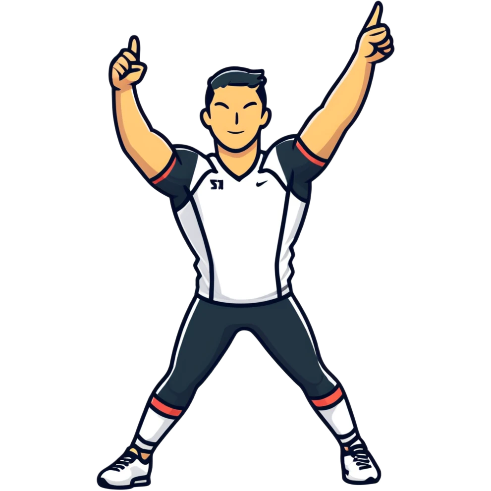 Determined athlete in victory pose emoji