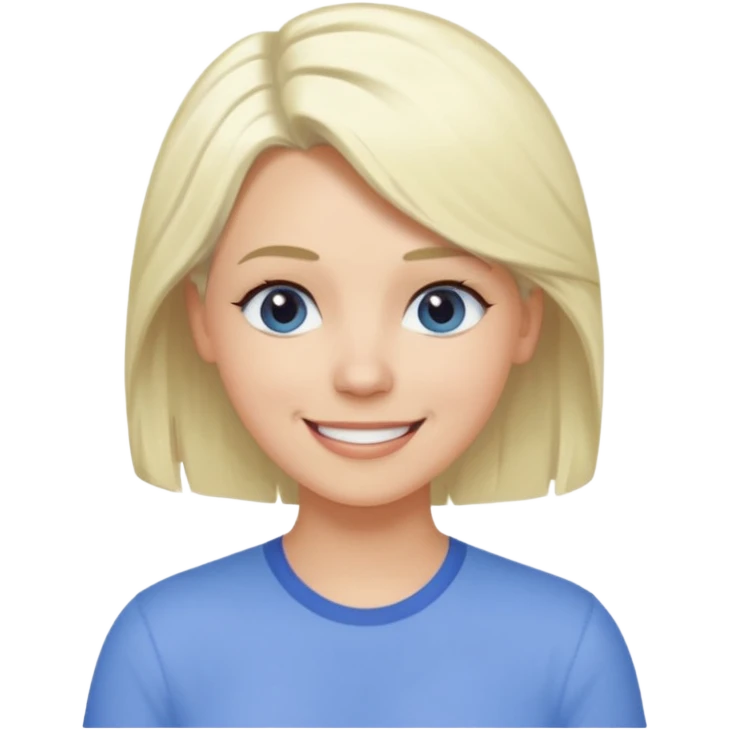Emily Armstrong, Rock Singer (b.1986) with platinum blonde hair, periwinkle shirt emoji