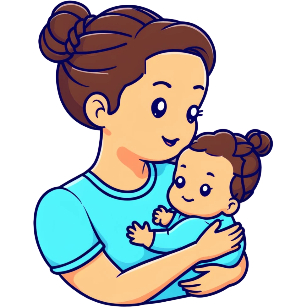 mom and baby with matching braided hairstyles emoji