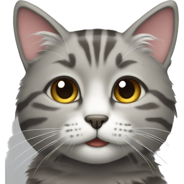 Fluffy gray tabby cat emoji