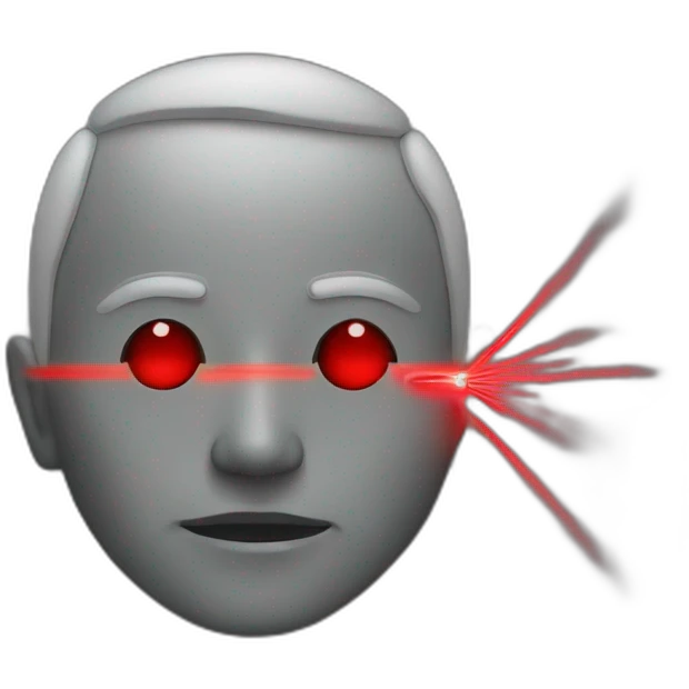 grey person with one red laser line coming out of each eye emoji