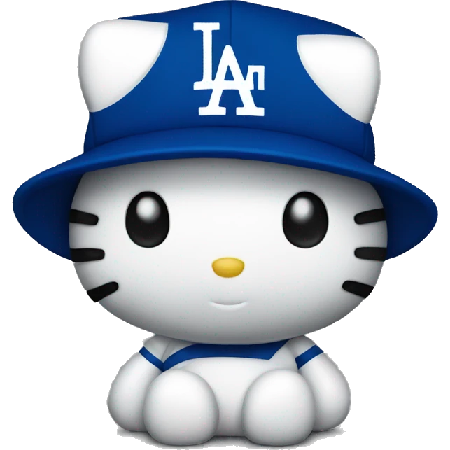 hello kitty wearing a dodgers hat emoji