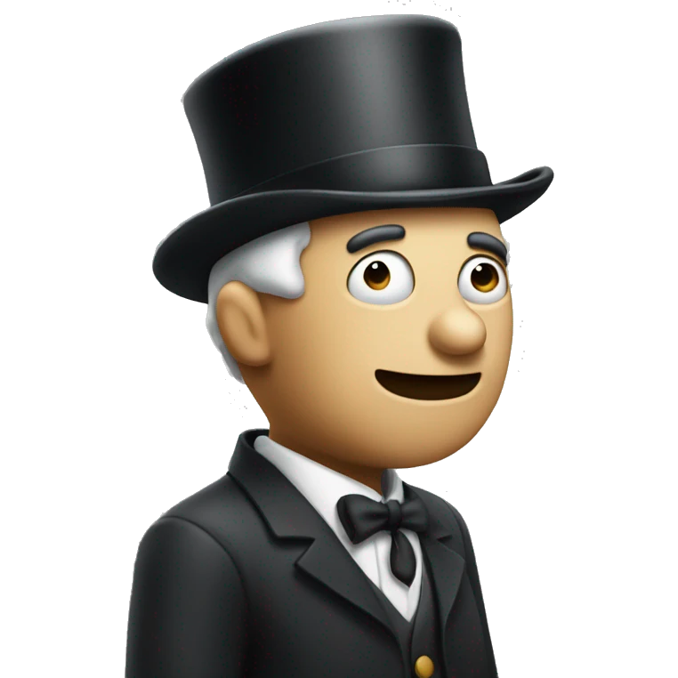 Man wearing bowler hat insulting mime  emoji