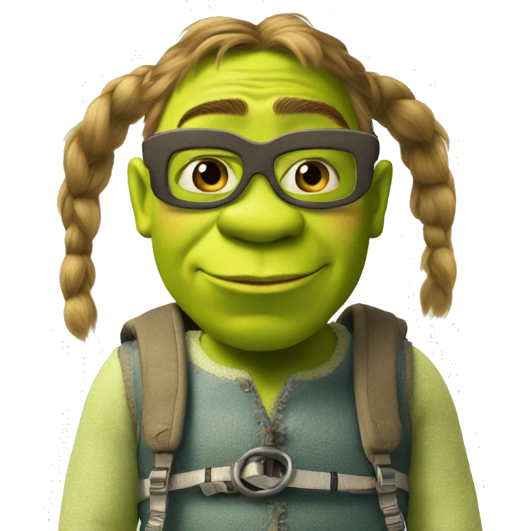 Shrek in ski emoji