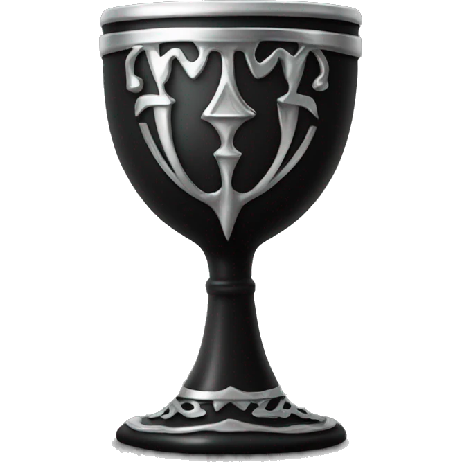 black goblet with silver design  emoji