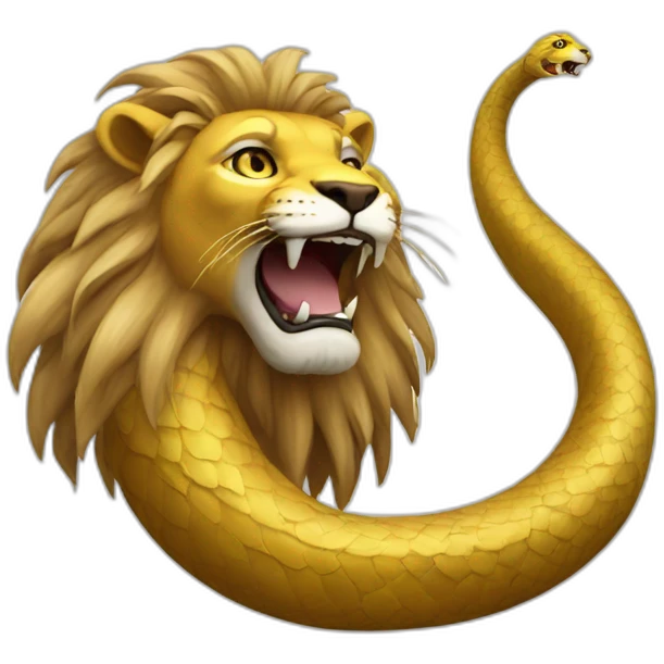Serpent enroule un lion emoji