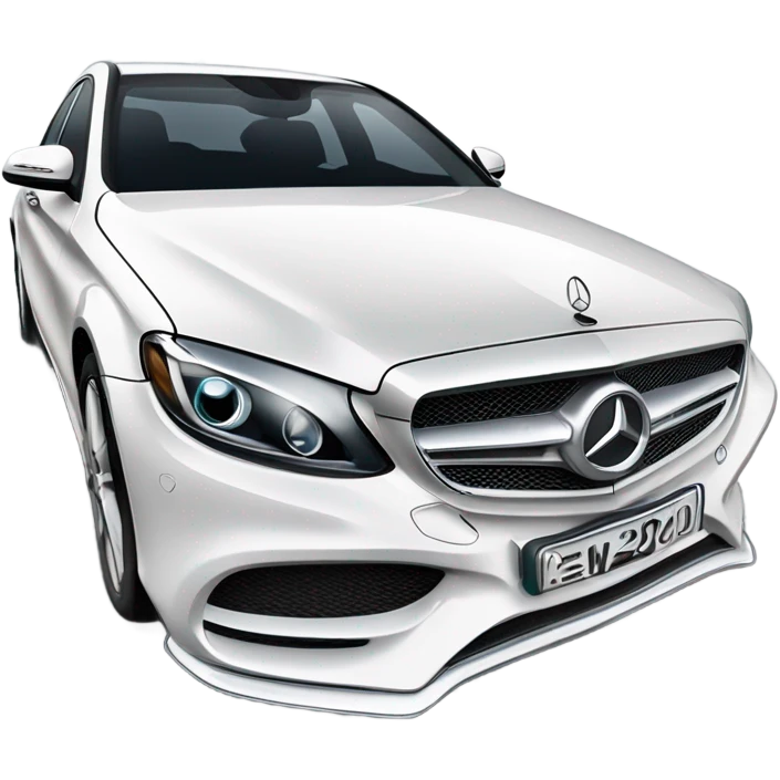 White Mercedes W205 C-class emoji