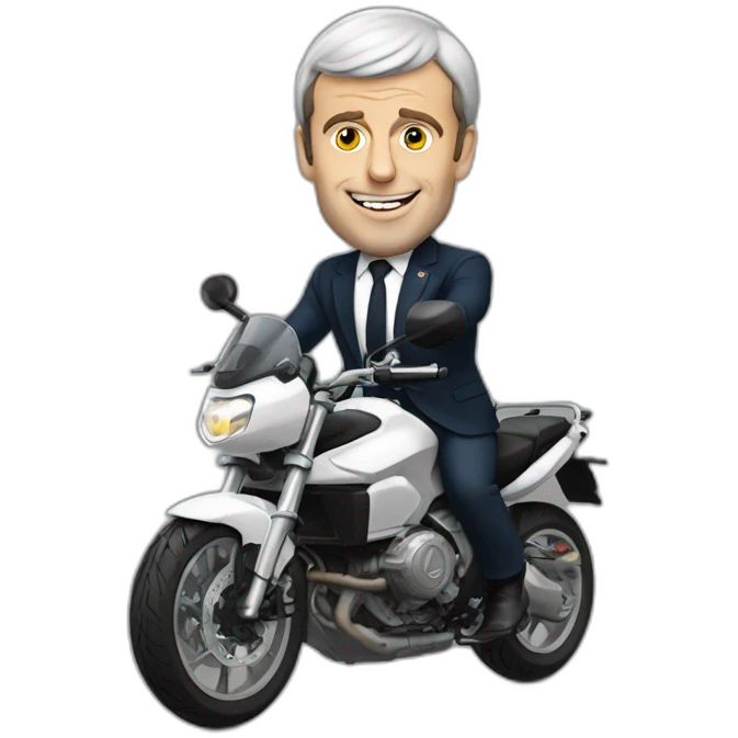 emmanuel macron à moto emoji