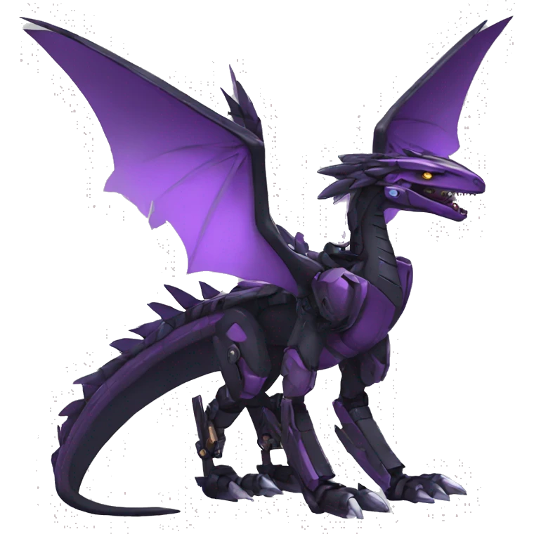  Cool Edgy Black Purple Digimon-Fakemon-Raptor-Dragon-Mecha full body emoji