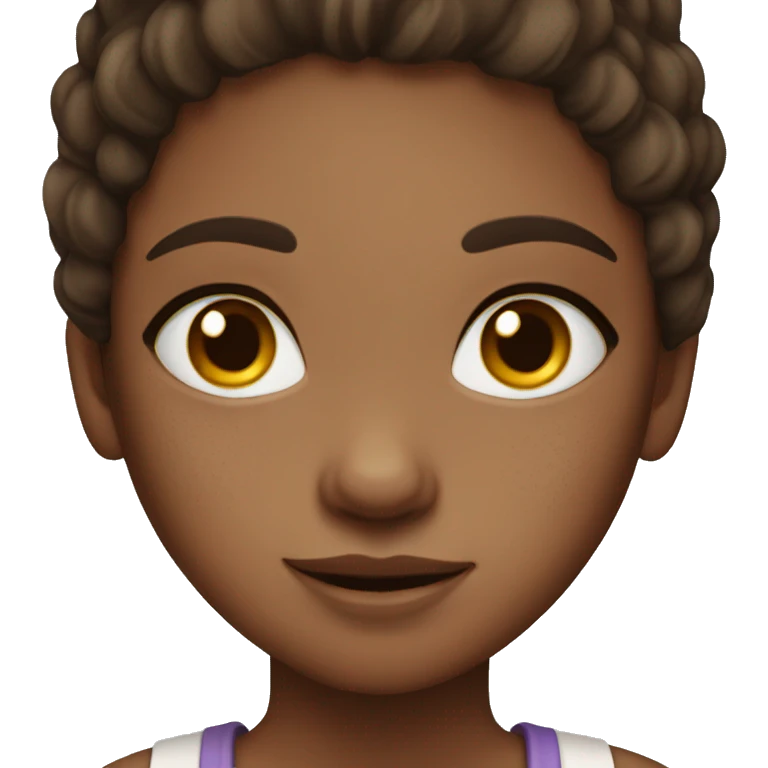 Blue eyed brown haired girl with freckles emoji