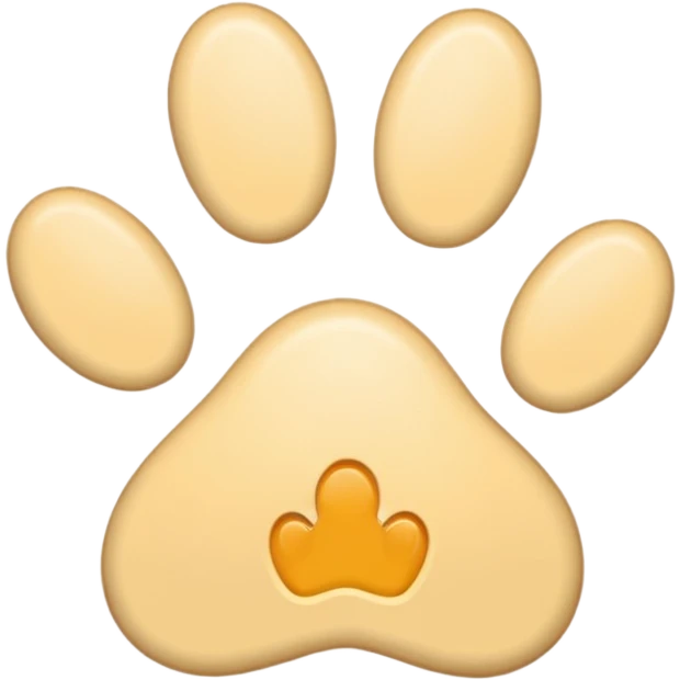a very light pale pastel orangey yellow pawprint emoji