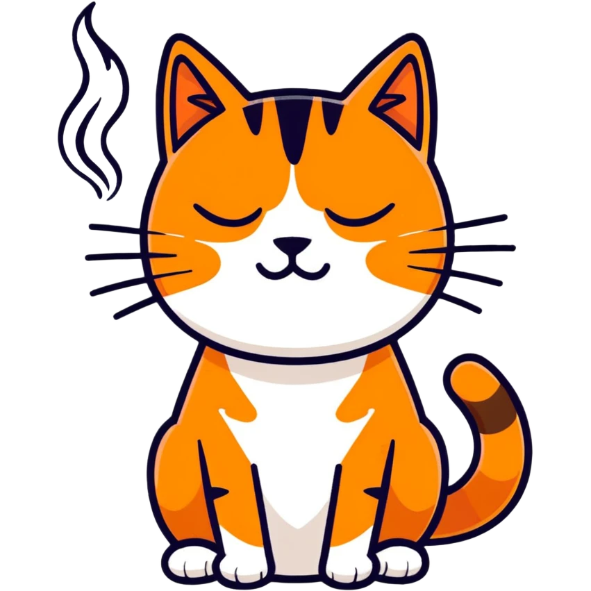 Orange cat smoking emoji