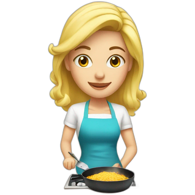 blonde woman cooking emoji