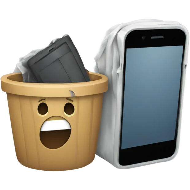 Phone trash emoji