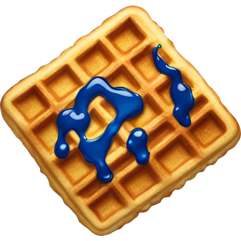 Waffle with blue syrup  emoji