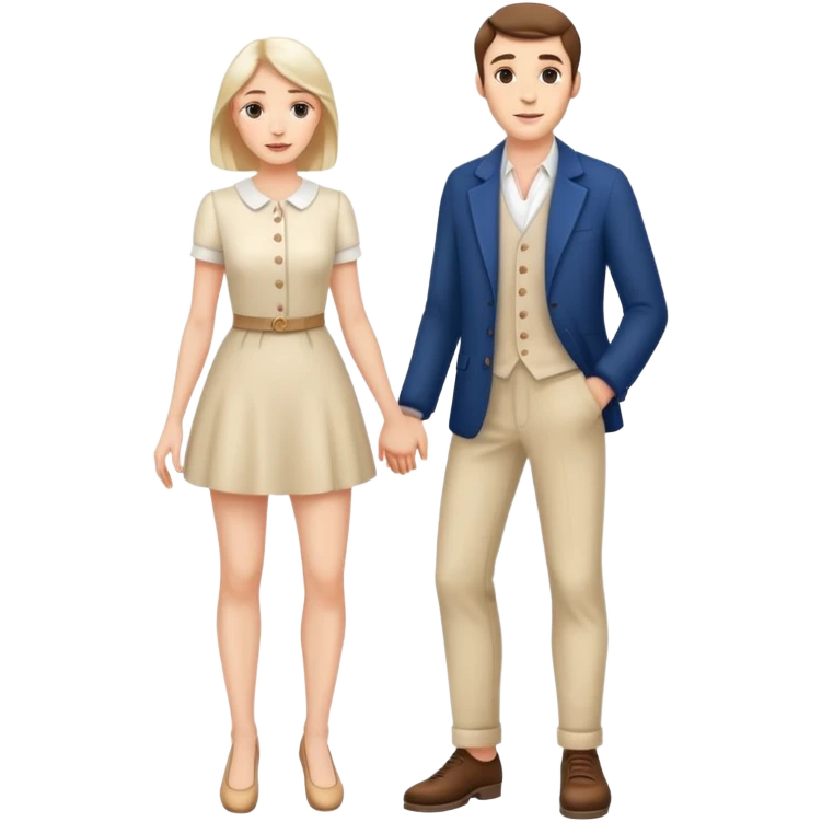 french pair men and woman photorealistic standing on feet emoji