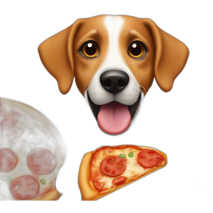 Jack rassel terier eating pizza emoji