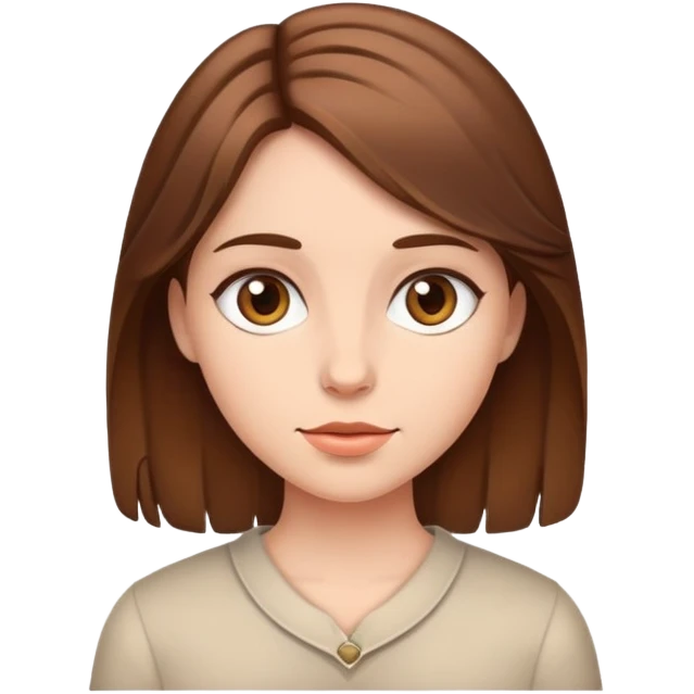 brown haired girl portrait emoji